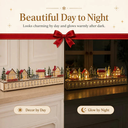 Wooden Village Advent Calendar With Led Glow🎁🌲