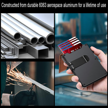 Slim Magnetic AirTag Leather Flip Card Wallet with ID Slot
