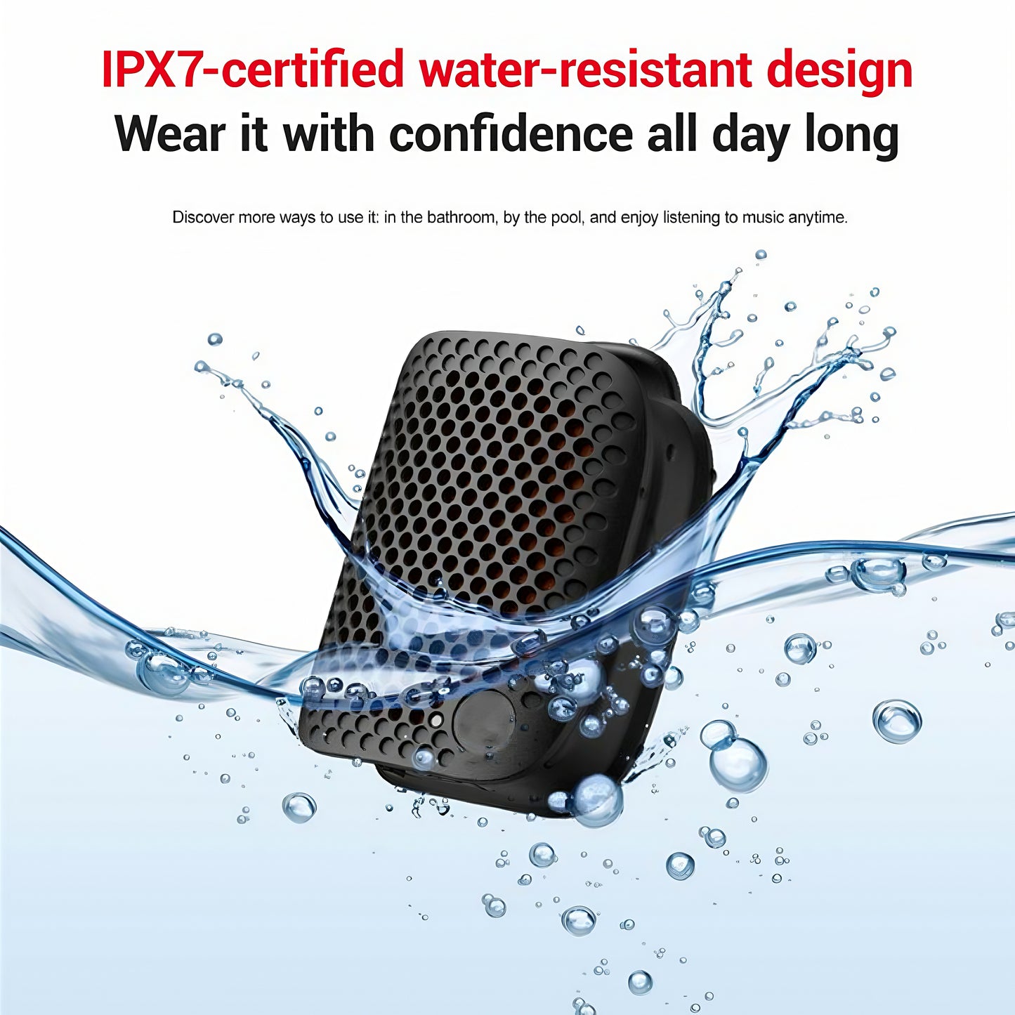 Clip-On IPX7 Waterproof Bluetooth Mini Speaker