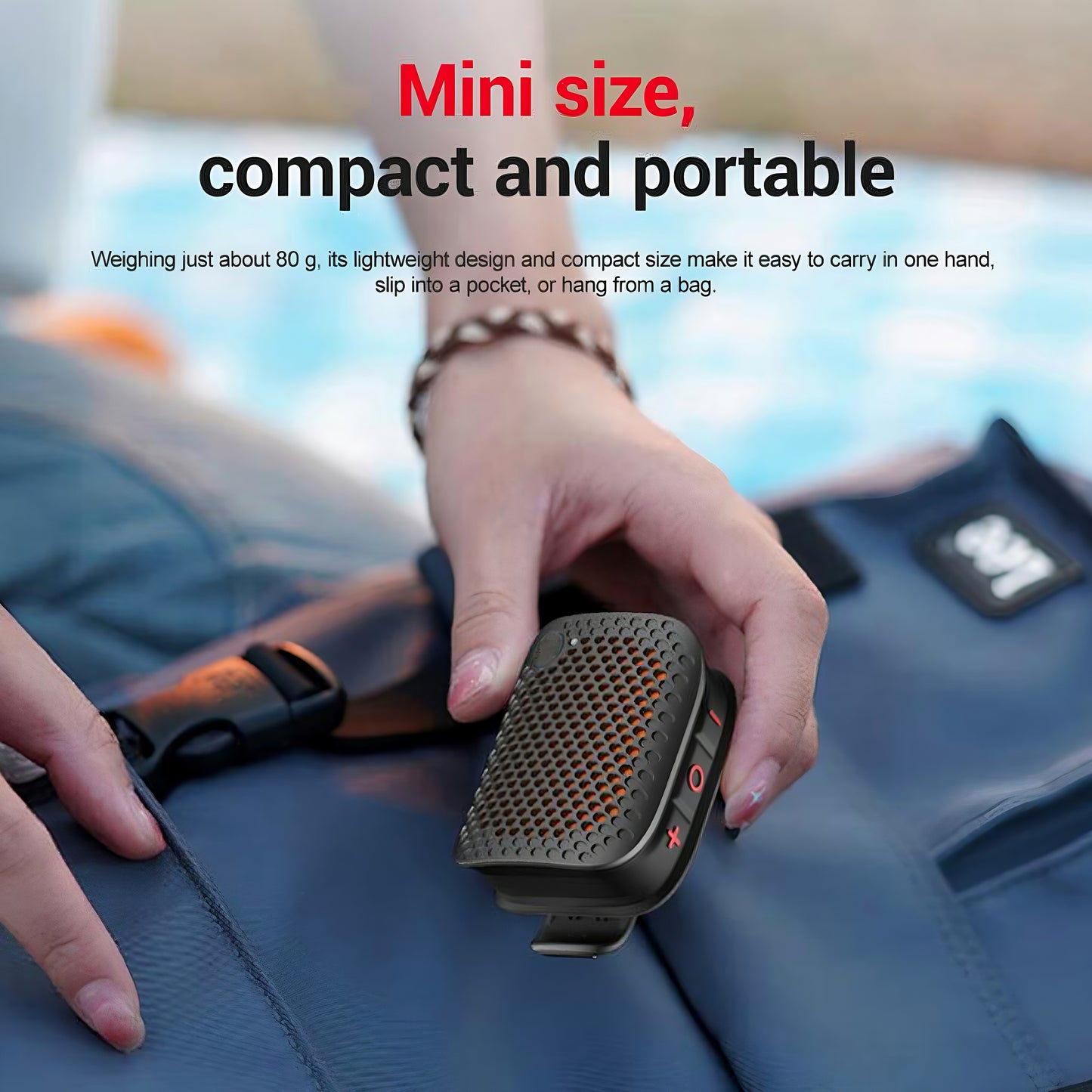 Clip-On IPX7 Waterproof Bluetooth Mini Speaker