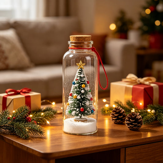 8" Recordable Christmas Tree Message In A Bottle