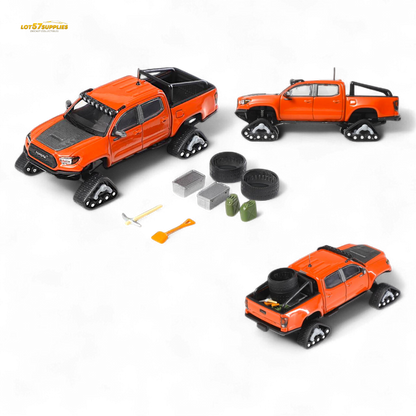 GCD Toyota Tacoma Orange Red 3PMSF Tires 1:64