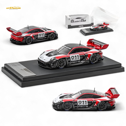 (Pre-Order) HKM Porsche 911 GT3 R Rennsport Red-White 1:64