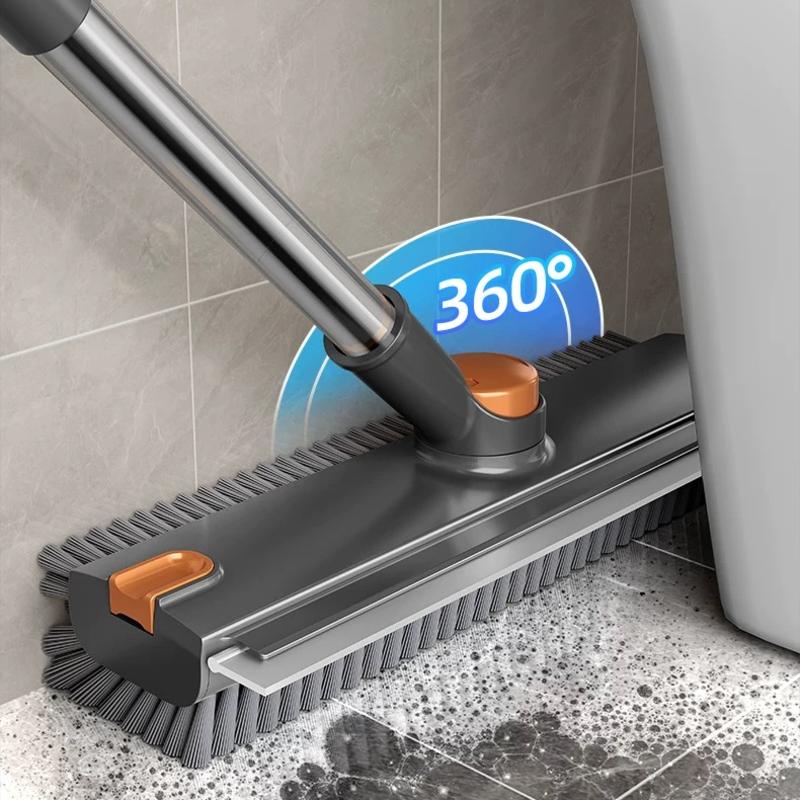 Durable 3-in-1 Rotatable Floor Scrub Brush with Long
