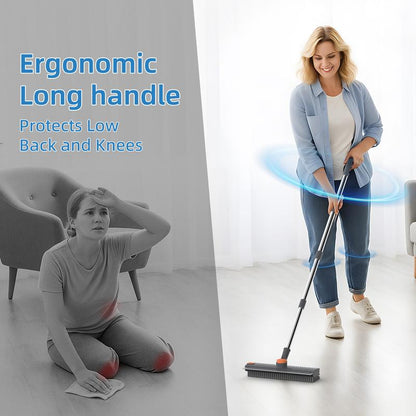 Durable 3-in-1 Rotatable Floor Scrub Brush with Long