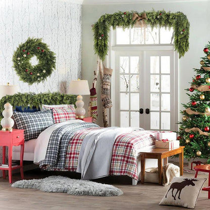 9FT Artificial Cedar Garlands, Real Touch Winter Cedar Garland
