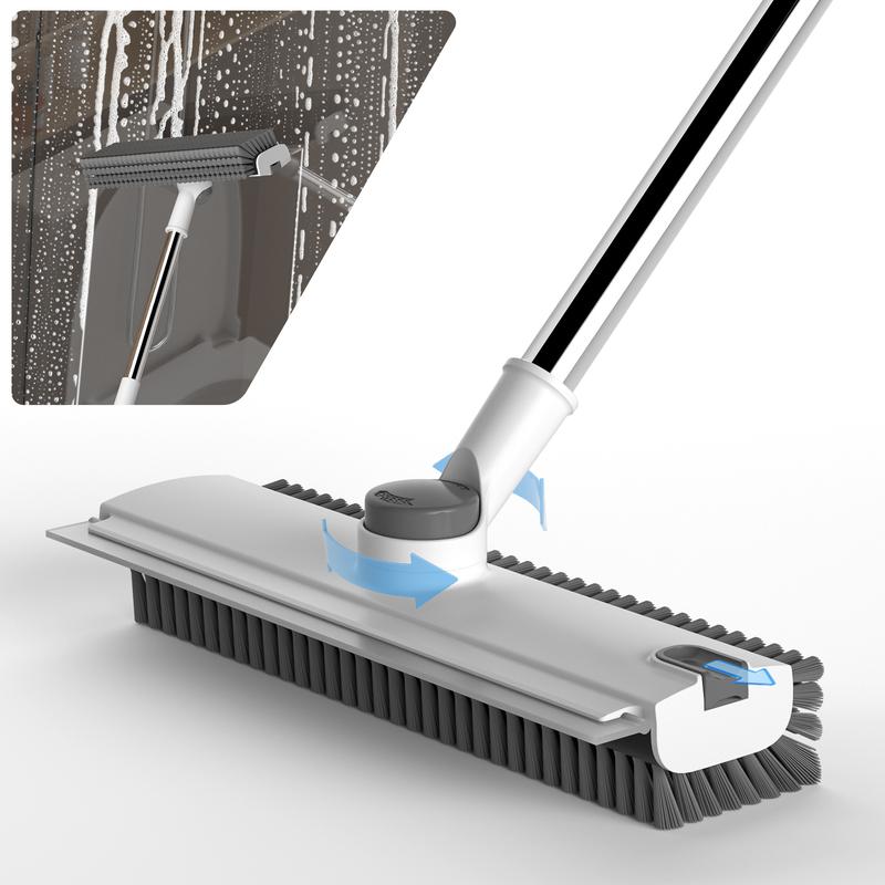 Durable 3-in-1 Rotatable Floor Scrub Brush with Long