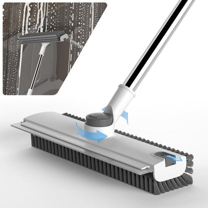 Durable 3-in-1 Rotatable Floor Scrub Brush with Long